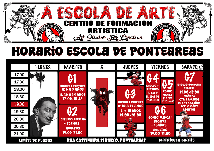 horario de escuela de arte en ponteareas
