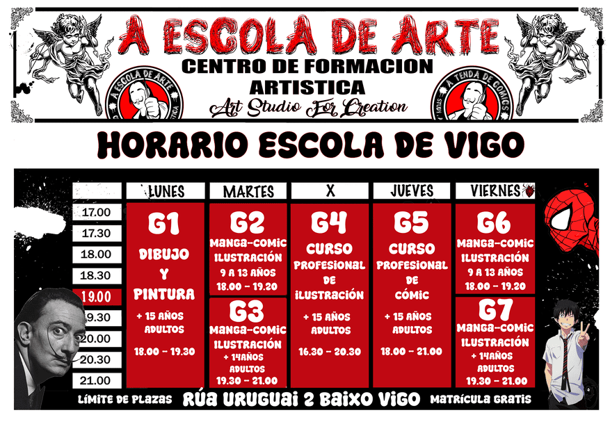 horario de escuela de arte en vigo
